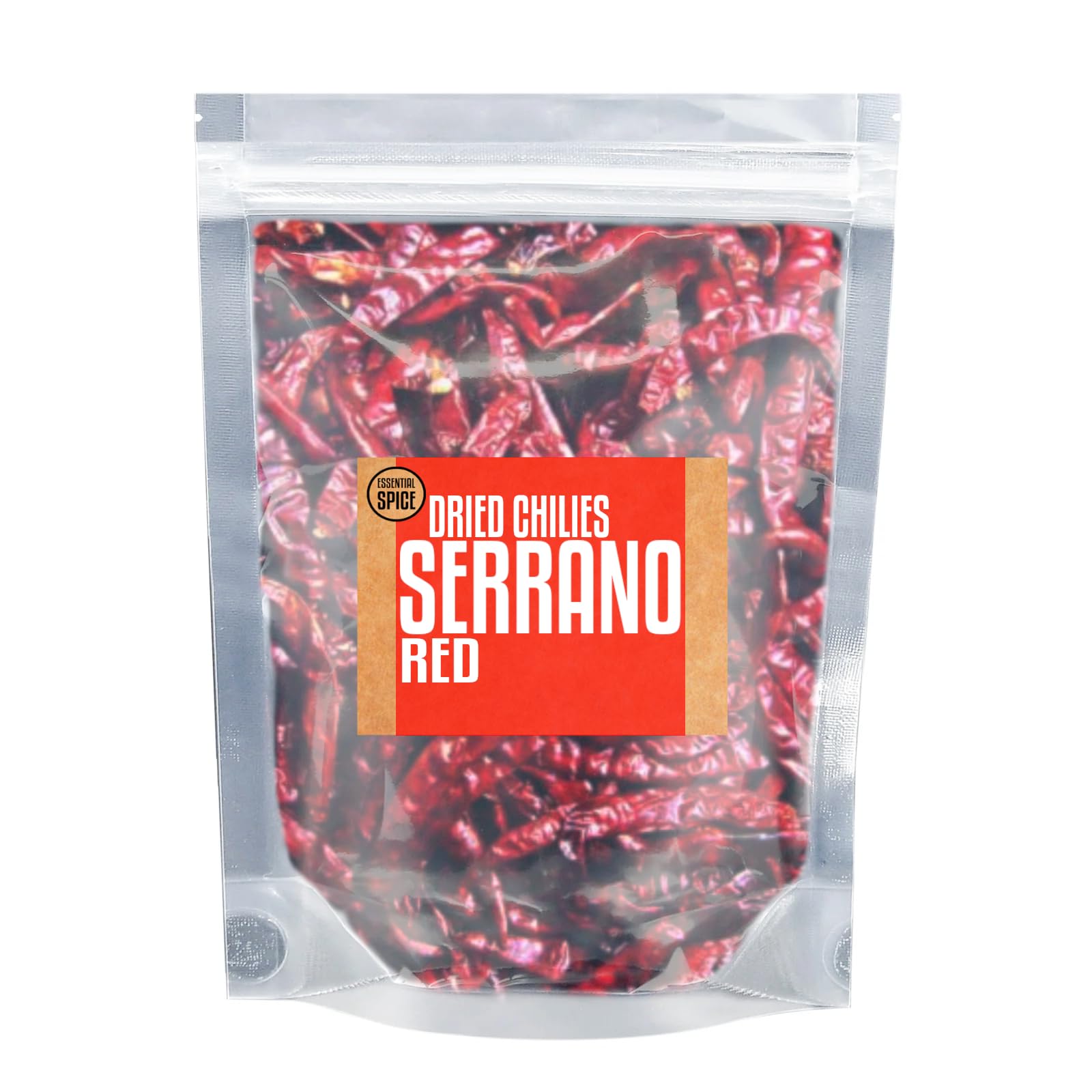 Essential Spice Dried Red Serrano Chilies - Bold Medium Heat with Smoky, Sweet Flavor - Whole Dried Chilies for Salsas, Sauces, Stews & Mexican
