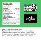 GluteNull Fruit & Nut Breakfast Bars, Gluten Free, Plant Based, Low Sugar, Good Source of Fiber, 11oz