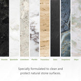MORE Stone & Quartz Cleaner + Protector - Water-Based Surface Spray - Granite, Quartz & Marble Cleaner - For Kitchen & Bathroom Countertops & Floors