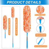 4 Pack Microfiber Feather Dusters, Up to 55 Inch Extension Pole, Cobweb Cleaner, Electrostatic Bendable Head,Telescoping Feather Dusters for Wall