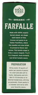 Whole Foods Market, Organic Farfalle, 16 Ounce