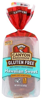 Canyon Bakehouse Hawaiian Sweet Gluten Free Bread, Whole Grain Sandwich Bread, Fresh, 15 oz Loaf