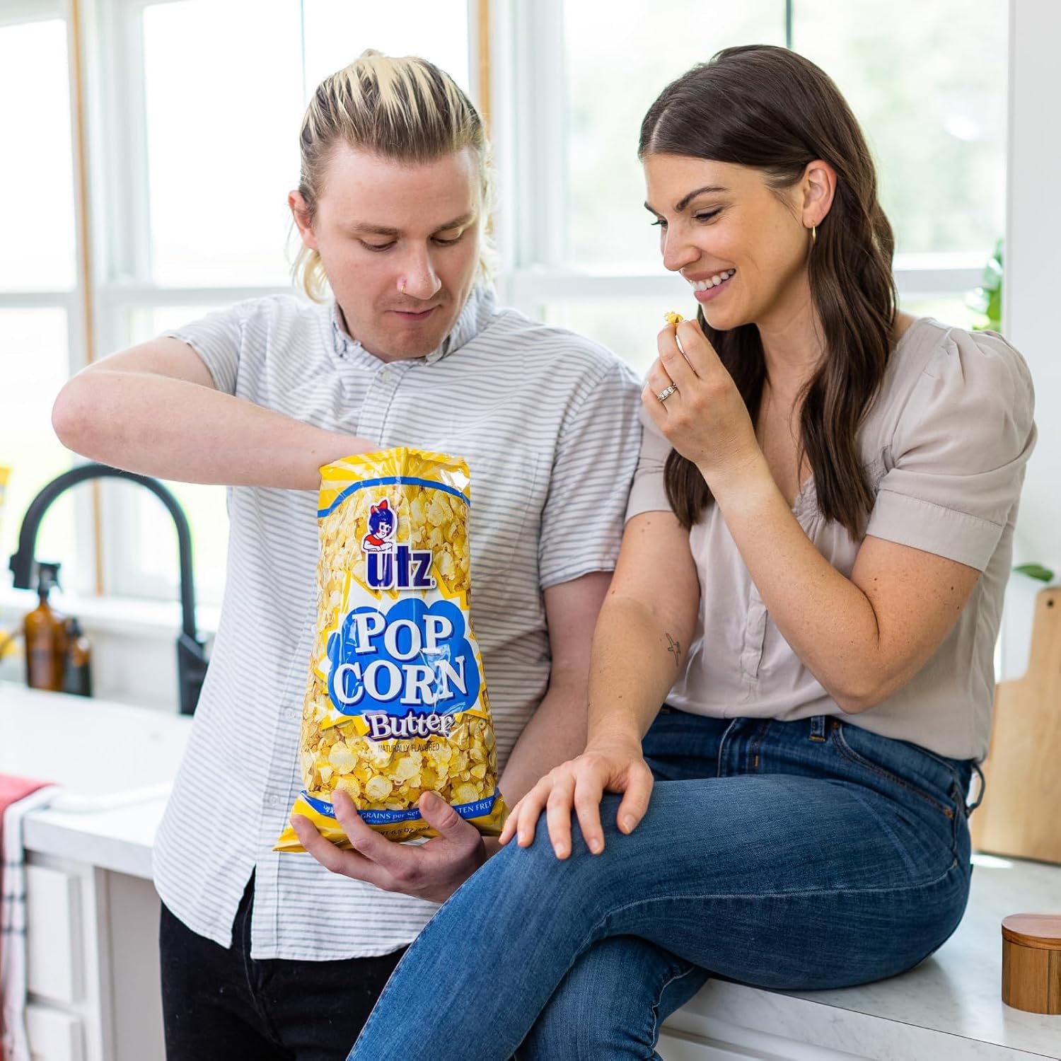 Utz Butter Popcorn - 14 Count, 2.5 oz Bags - Classic Buttery Flavor and Light Crunch - Snack Pack for Movie Nights, Lunches, and On-the-Go Snacking