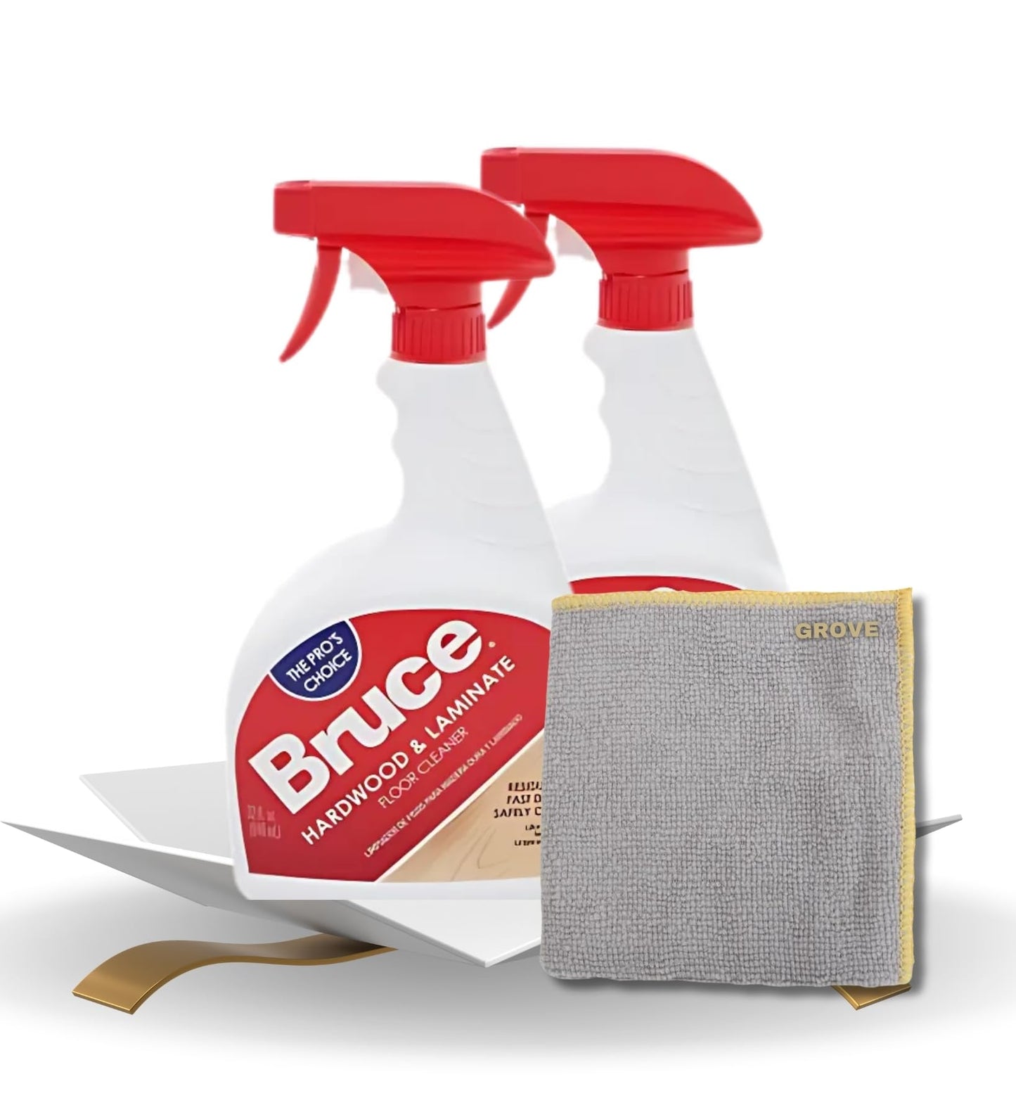 Bruce Fresh Scent Hardwood & Laminate Floor Cleaner Spray 32 oz Bundle with Microfiber Cloth - No-Wax Floor Cleaner Spray for Hardwood and Laminate