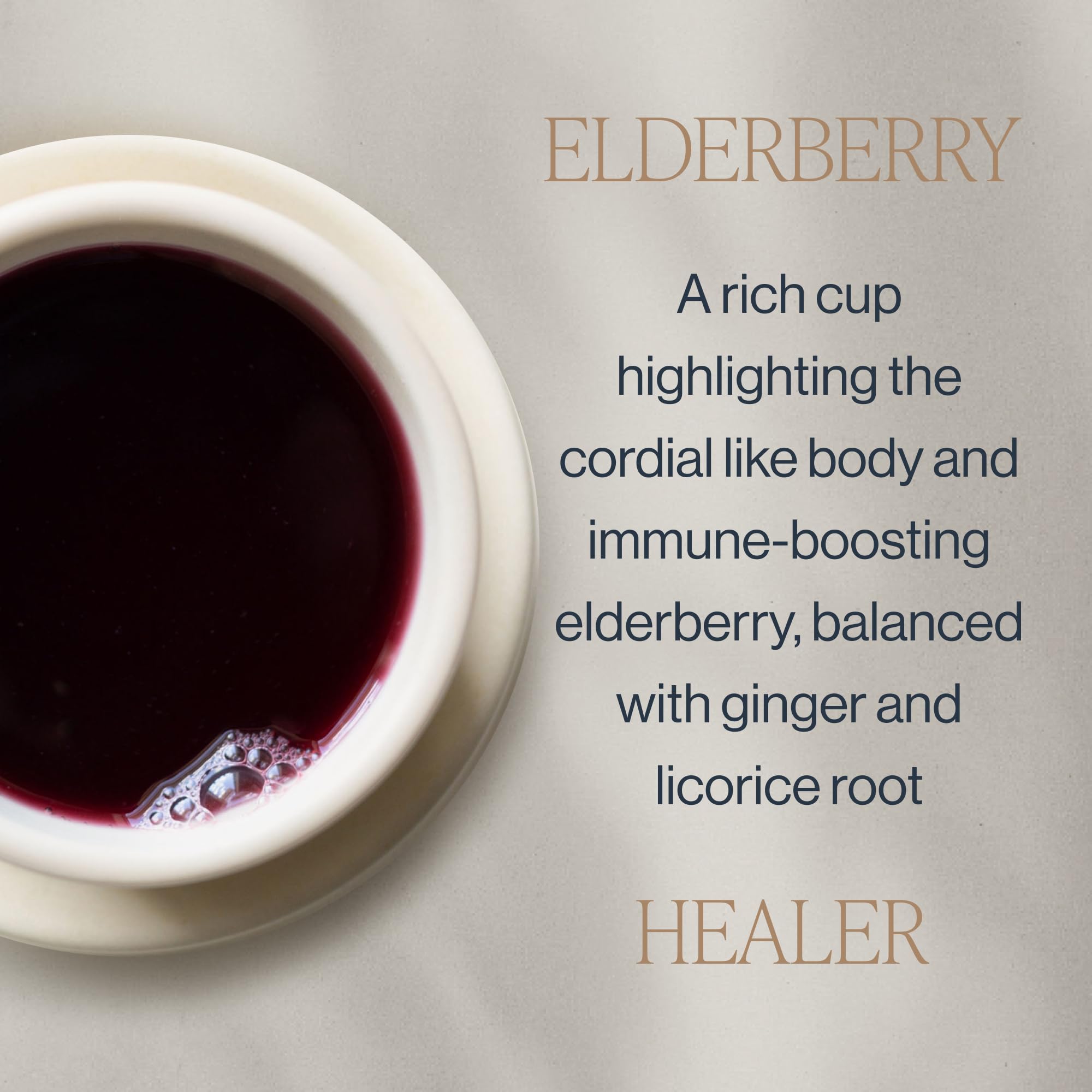 Rishi Tea Elderberry Healer Herbal Tea - Organic, Caffeine Free Sachet Bags, Antioxidant Elderberry with Ginger & Hibiscus - 15 Count (Pack of 1)