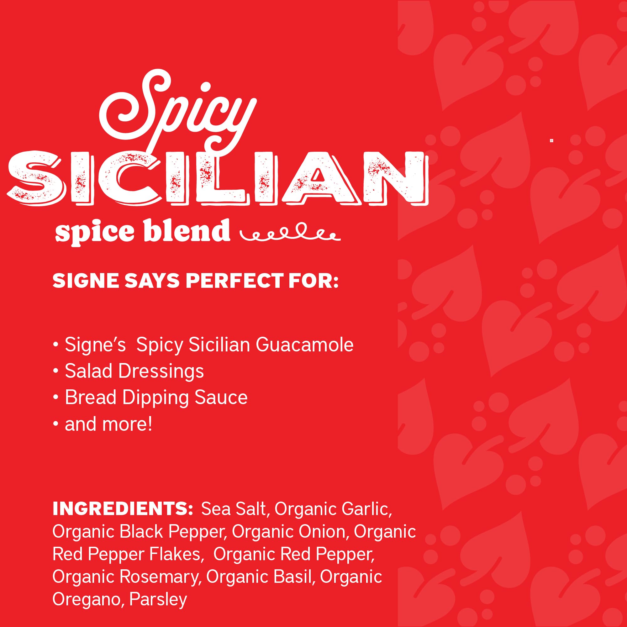 Signe’s Spices Spicy Sicilian - 8 Single-Serve Packets | Small-Batch Italian Herb & Garlic Seasoning Blend with Sea Salt, Basil & Red Pepper Flakes