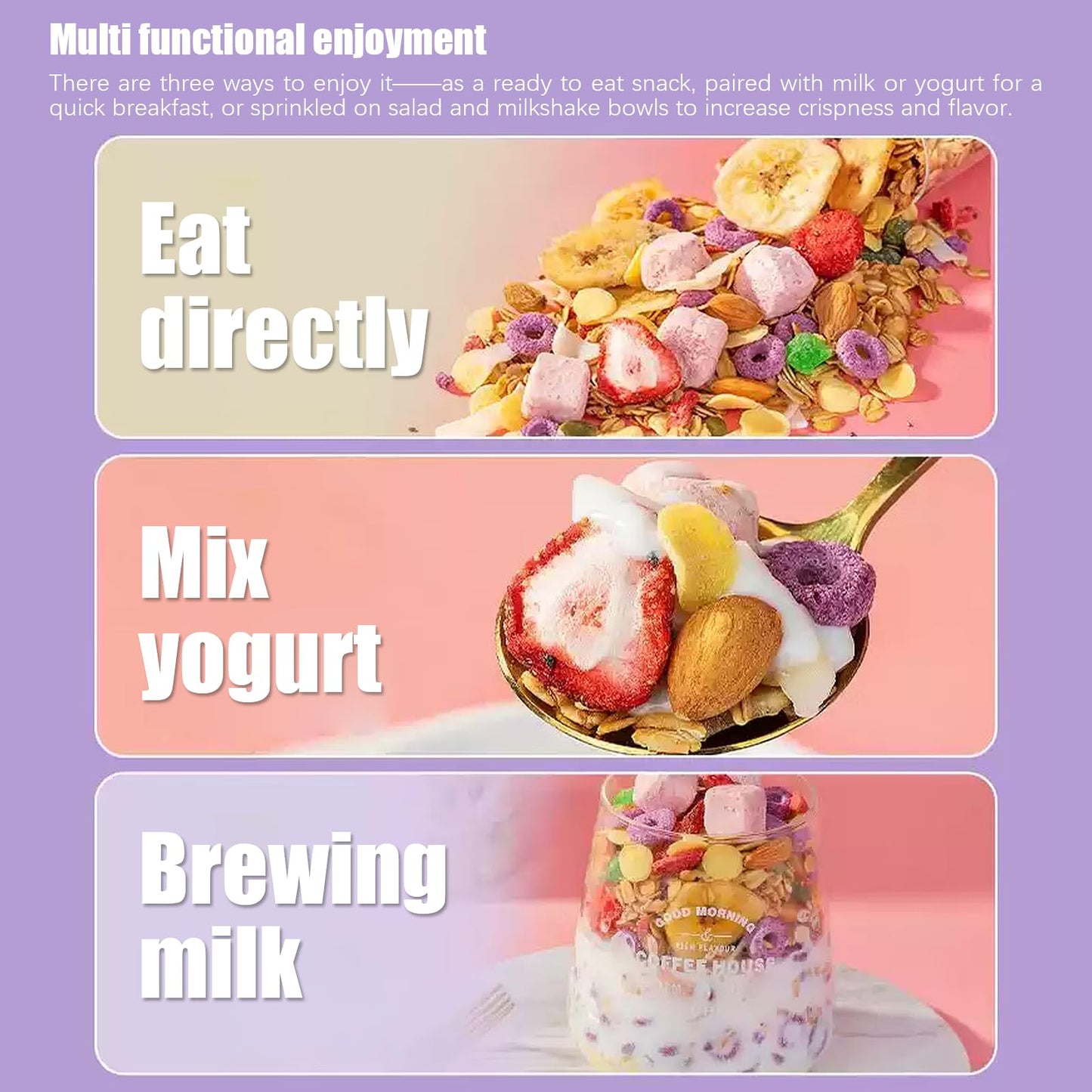 Chia Seed Yogurt Fruit Oats 400g/14.1oz Sugar Free?Breakfast/Snack.Nutritional breakfast, low sugar, Congee?Dietary Fiber