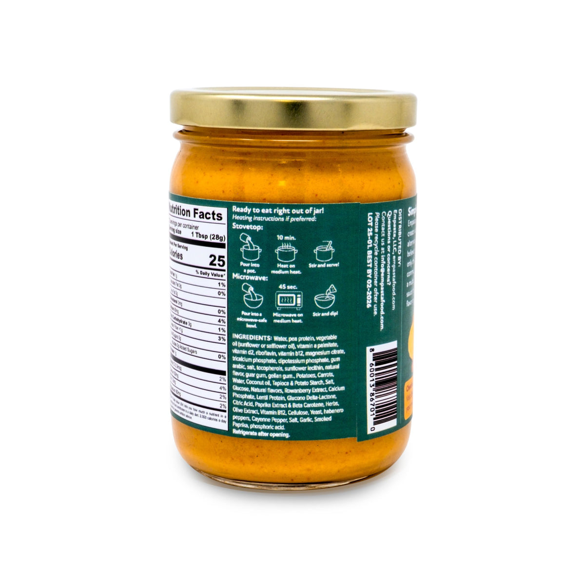 Empasta Vegan Cheeze Sauce - Dairy-Free, Gluten-Free, Nut-Free, Soy-Free - Creamy, Easy Melt, Low-Calorie Cheese Sauce Alternative for Dips, Pasta