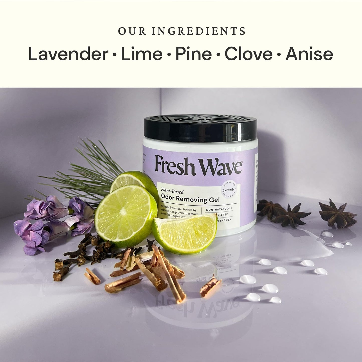 Fresh Wave Lavender Odor Removing Gel, 15 oz. | Odor Absorbers for Home | Safer Odor Relief | Natural Plant-Based Odor Eliminator | Every 15 oz. Lasts