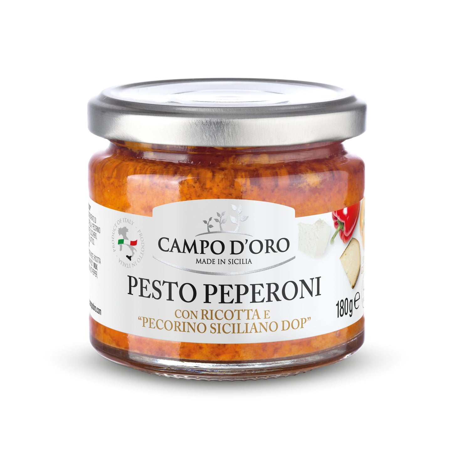 CAMPO D'ORO - Sicilian Pepper Pesto with Ricotta and Pecorino, 6.35 oz