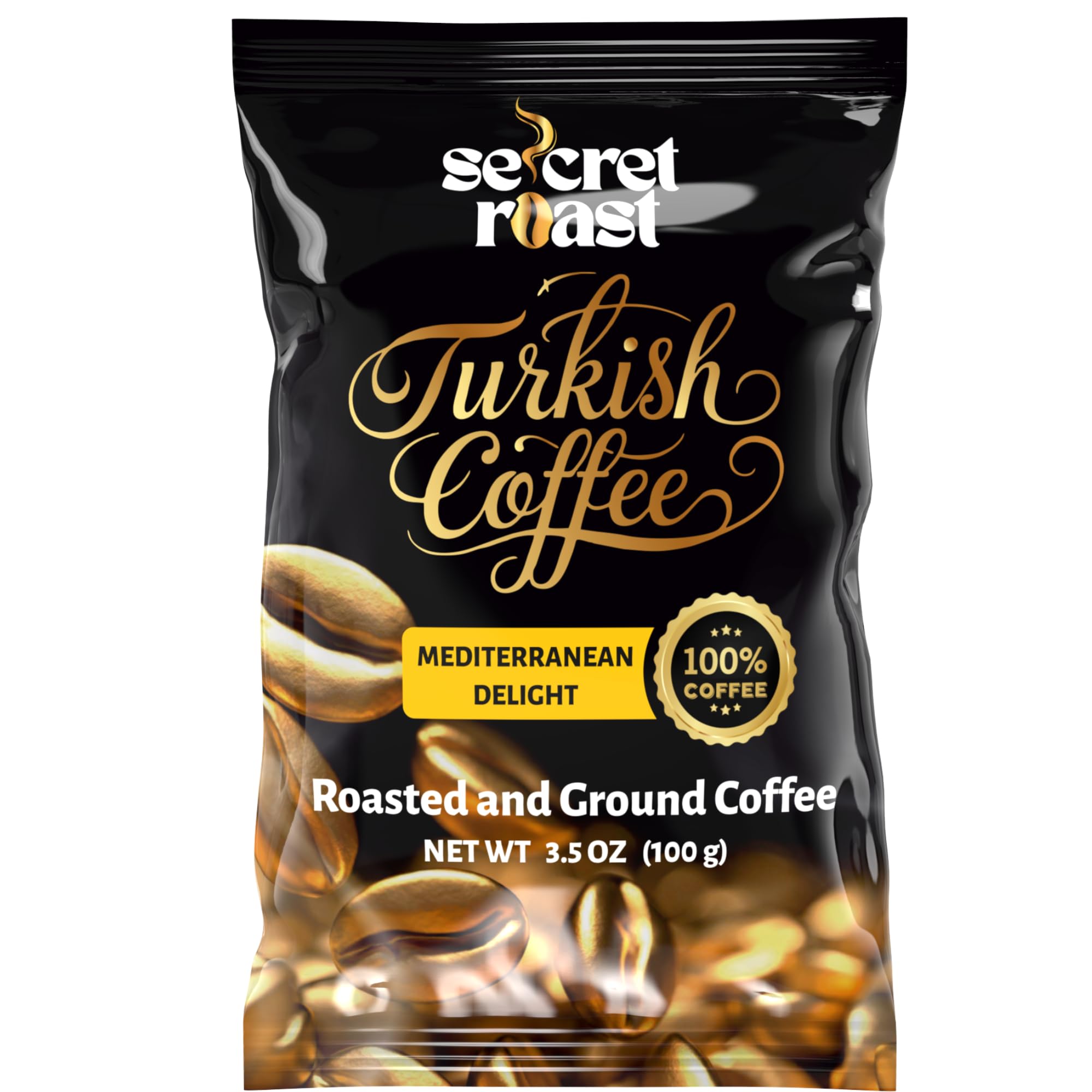 Secret Roast Ground Roasted Turkish Coffee | Mediterranian Delight | 3.5 oz | Kosher | Pack of 3