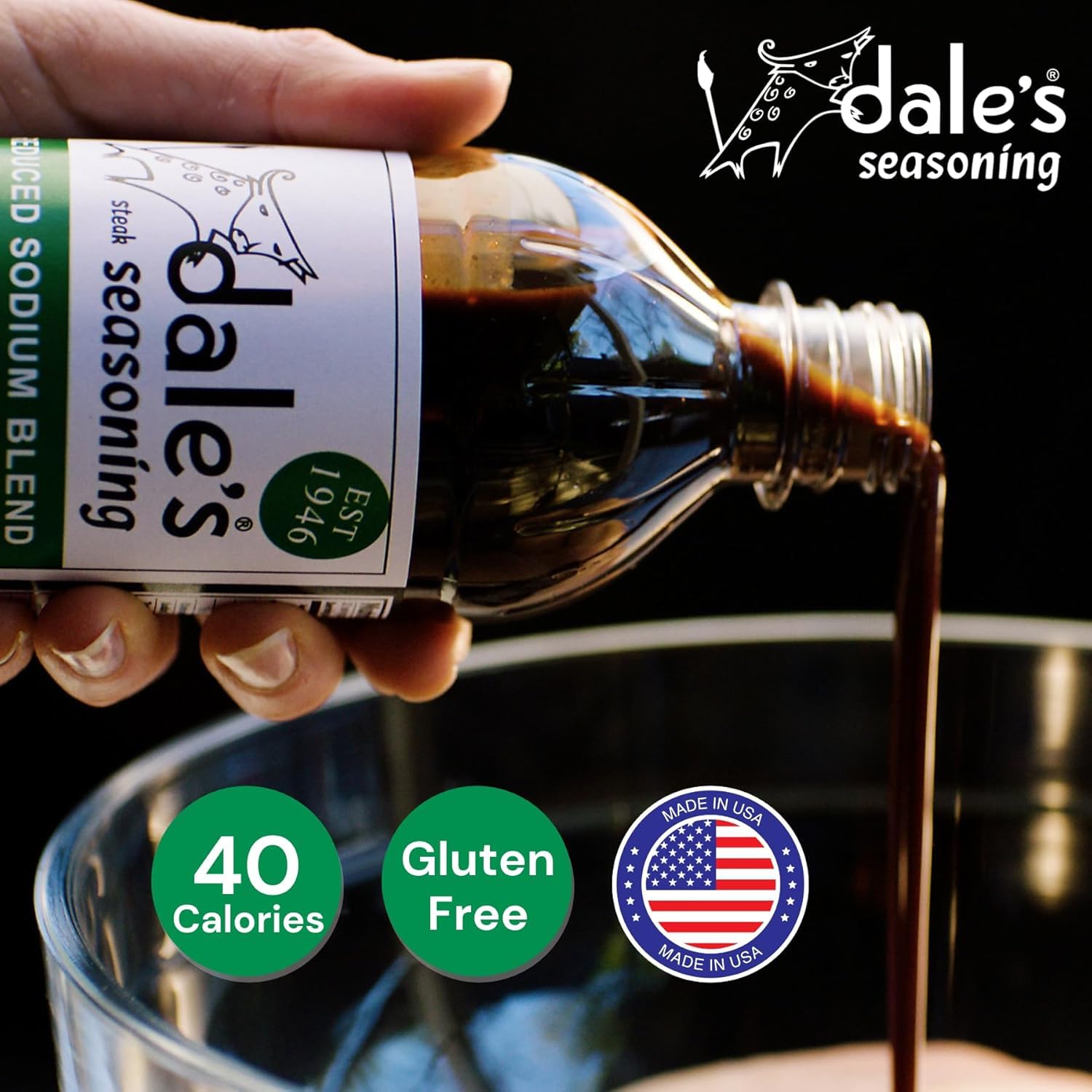 Steak Seasoning By Dale's, Reduced Sodium Blend, No Cholesterol | Delicious on All Meats, Fish | 16 oz Bottle (12 Pack) | No Long Marinating, Savory