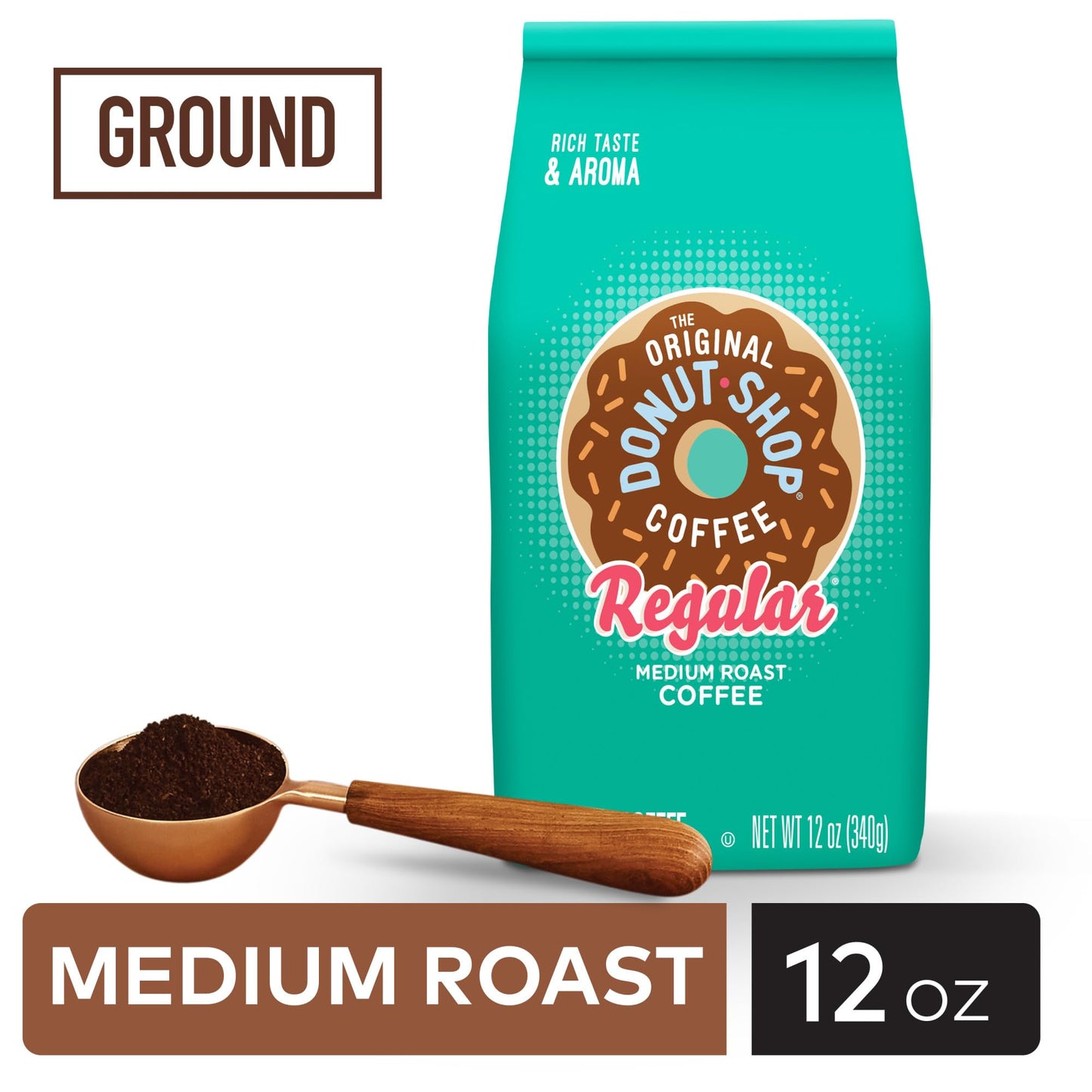 The Original Donut Shop Coffee, Regular, Medium Roast, Ground Coffee, 12 oz Bag