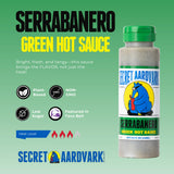 Secret Aardvark Serrabanero Hot Sauce - Serrano & Green Habanero Hot Sauce, Green Spicy Sauce, Non-GMO, Low Carb, Low Sugar Marinade - 8 fl oz 1 Pack