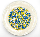 Blue Yellow White Sprinkles for Cake, Cupcake, Cookie Decorations, Ice Cream and Donut Toppings Edible Decorating Baking Supplies - 4 oz package