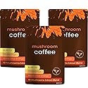 Margxo Mushroom Coffee, 6.35 oz, 30 Servings, 10-Mushrooms Extract Blend, Boost Your Energy, CONTAINS COCONUT MILK (3 Pack)