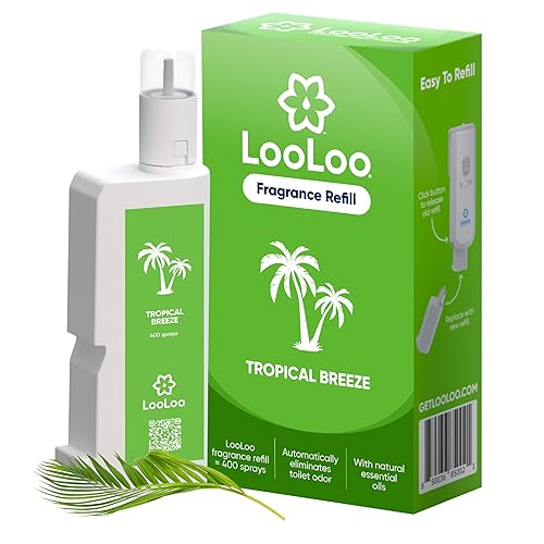 Loo Loo Touch Free Toilet Freshener Refills, Natural Essential Oils - Toilet Smell Eliminator, Bathroom Deodorizer, Air Freshener Spray for Bathroom