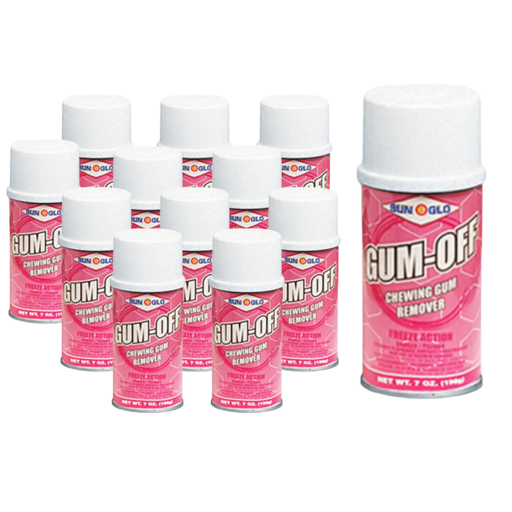 Sun-Glo Gum-Off - Chewing Gum Remover and Wax Remover - Efficient, Non-Damaging, Fast & Easy Removal, Advanced Multi-Surface Cleaner - Sold 12 per