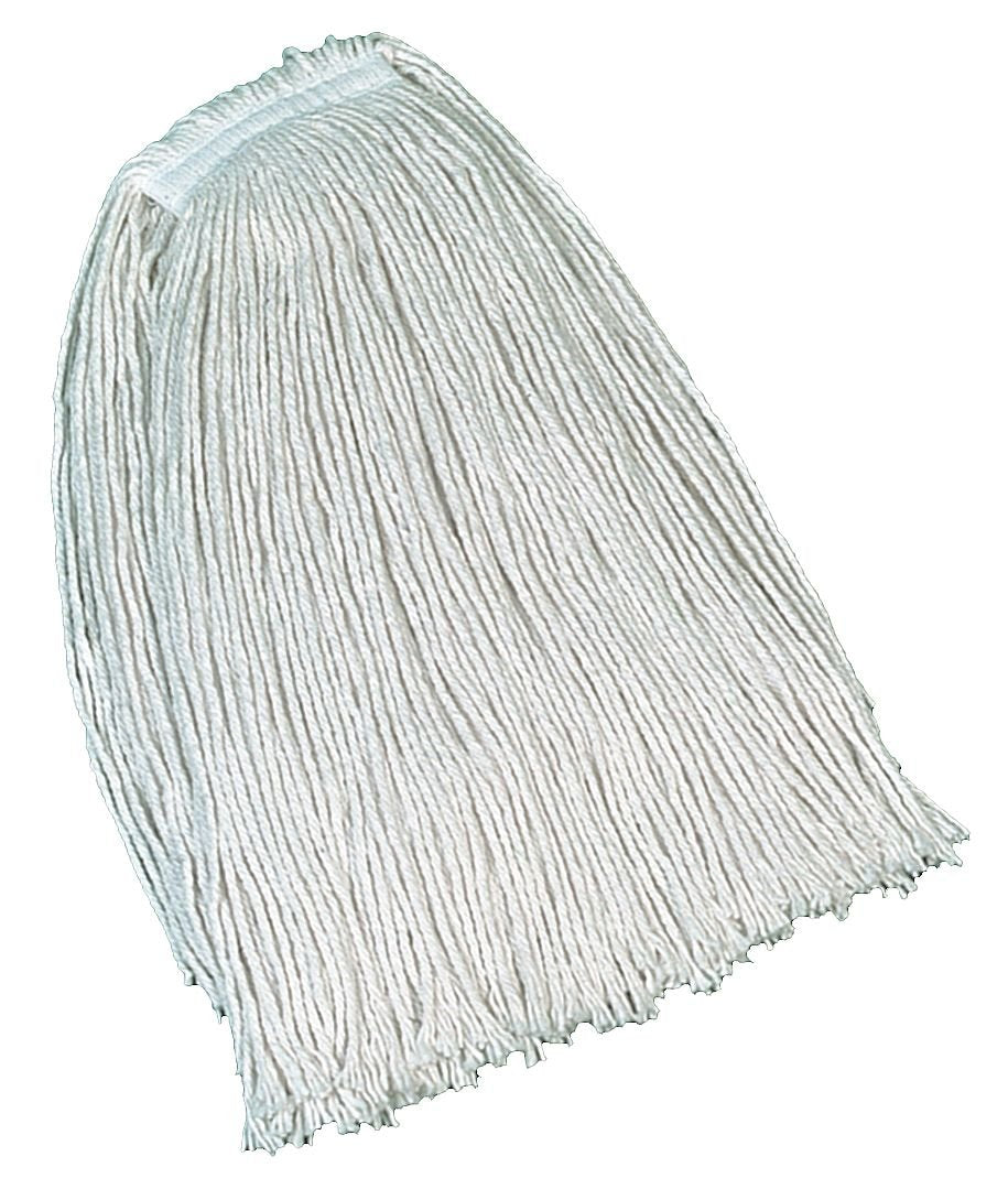 Rubbermaid Commercial Products Value Pro Medium 20 OZ Cotton Wet Mop, 1" Headband, White, for General Purpose Floor Cleaning or One-Time Use