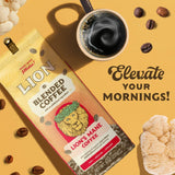 Lion’s Mane Coffee, Medium Roast with 500mg Lions Mane per Serving, Mushroom Coffee for Mental Clarity & Lasting Energy - Smooth Mushroom Blend