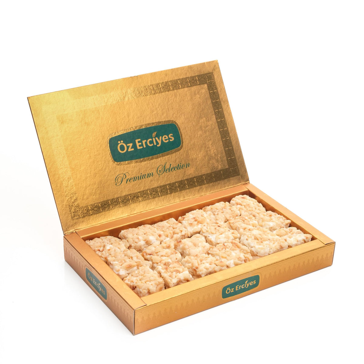 Baklava Style Turkish Delight with Hazelnut Cream - Soft Lokum Candy Inspired by Baklava Pastry, Gourmet Turkish Sweets Gift Box, Dulces Turcos, 17.6