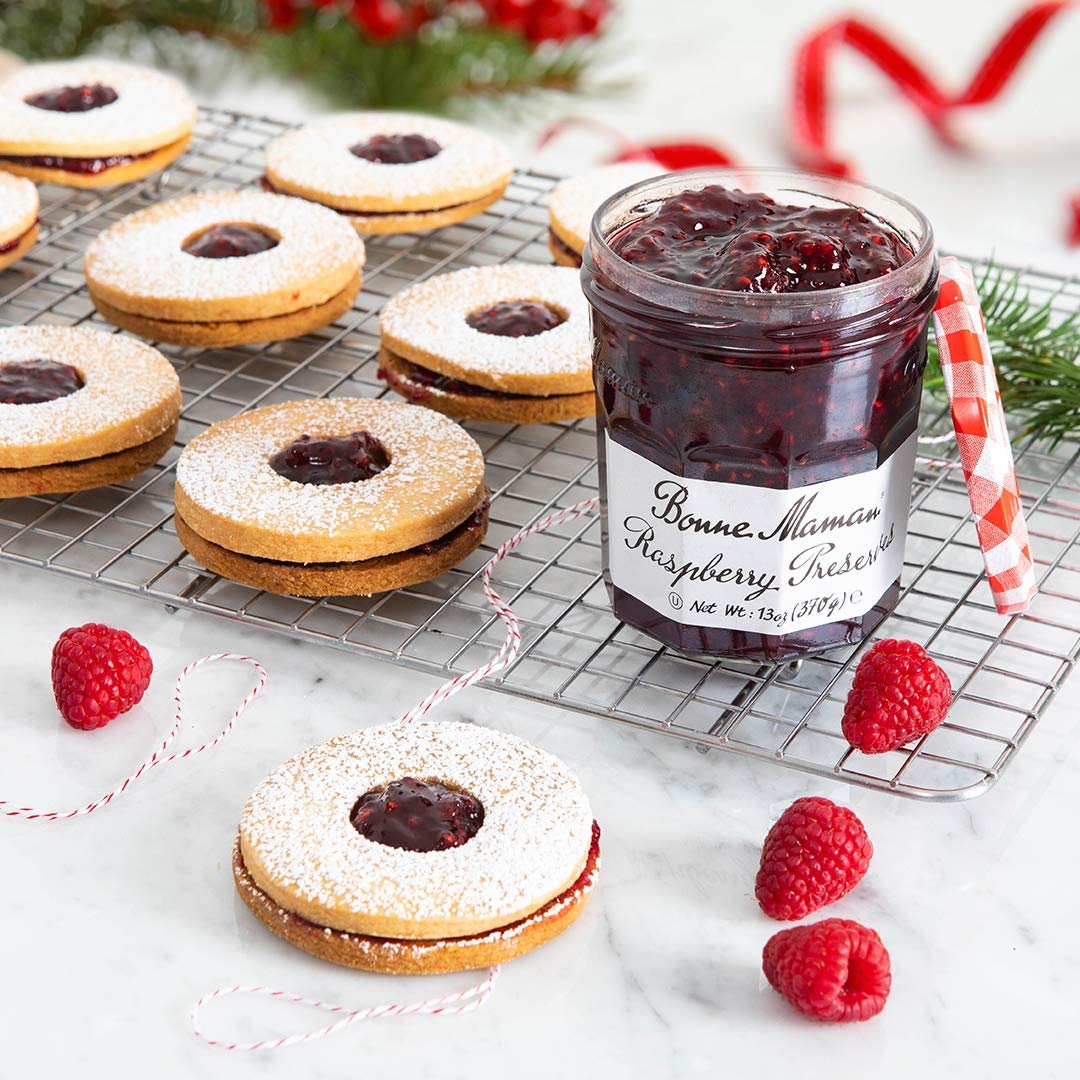 Bonne Maman Raspberry Preserves, 13 oz Glass Jars (Pack of 6) - Non-GMO, Made with Simple Ingredients