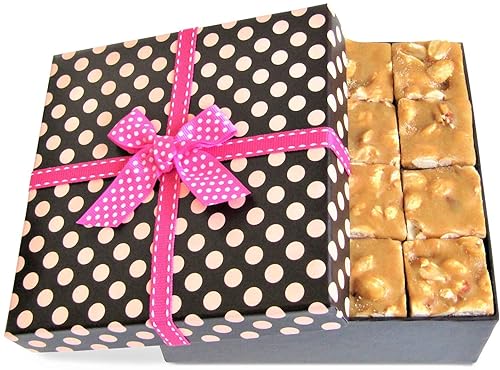Gourmet Valentines Peanut Brittle Gift Box - by It's Delish | Mothers Day Gift | Handmade Old-Fashioned Style | Beautiful & Delicious Square Cut