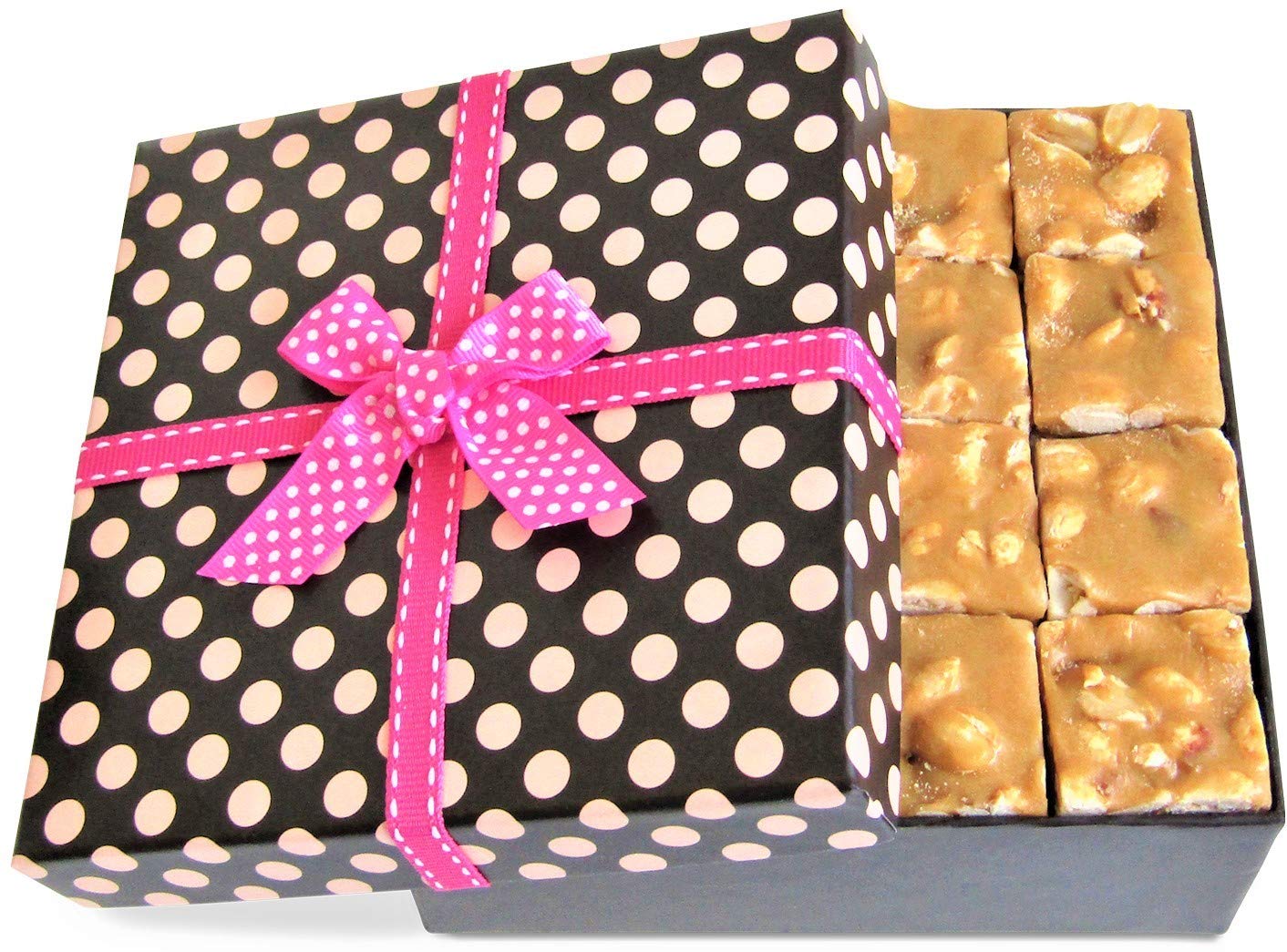 Gourmet Valentines Peanut Brittle Gift Box - by It's Delish | Mothers Day Gift | Handmade Old-Fashioned Style | Beautiful & Delicious Square Cut