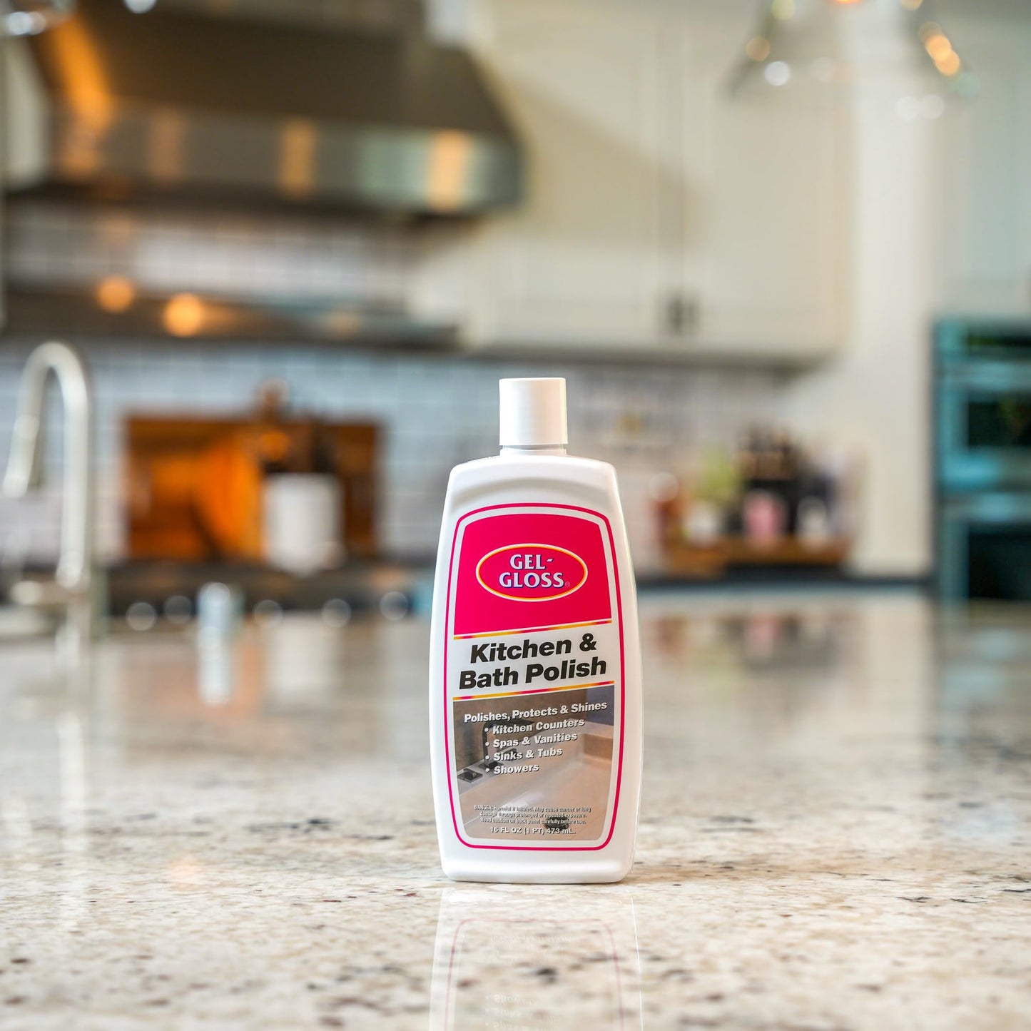 Gel-Gloss Home Kitchen & Bath Polish | Carnauba Cleaner Wax Formulation | Removes Water Spots, Light Scratches & Stains | Restores Color & Shine |