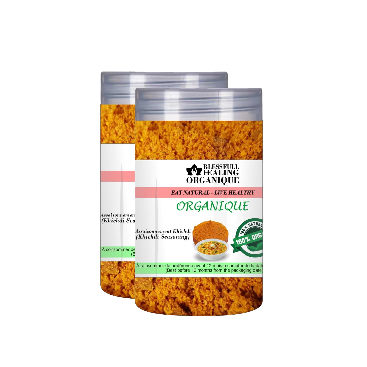 Blessfull Healing Organic Khichdi Masala 100 Gram (3.52 oz) Each (Pack Of 2) = 200 Grams, Vegan