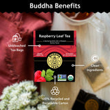 Buddha Teas - Organic Raspberry Leaf Tea - Herbal Tea - For Health & Wellbeing - With Vitamins, Antioxidants & Calcium - Clean Ingredients - Caffeine