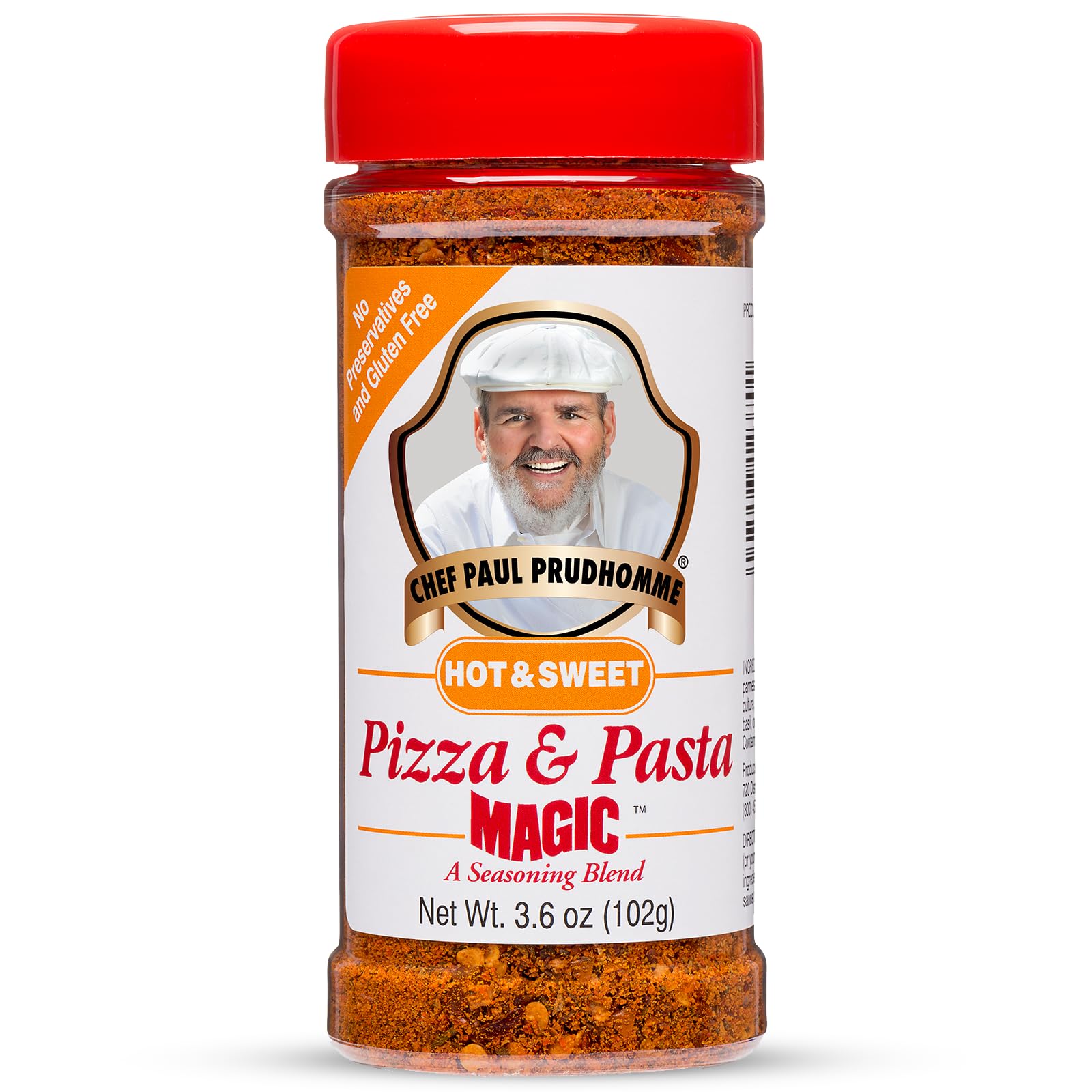 Chef Paul Magic Seasoning Blends Pizza & Pasta Magic Hot & Sweet | Italian Seasoning | Parmesan Cheese & Herbs Blend | No Added Salt & Preservatives |