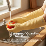Coson home Long Rubber Dishwashing Cleaning Gloves, Elbow Length for Dishes Household Kitchenware Washing 17.8 Inches (M)