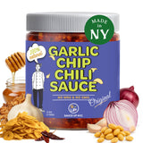 SAUCE UP Original Garlic Chip Chili Sauce - Super Crunchy Artisanal Topping & Condiment | Chef-Curated in NY with Fried Garlic Chips & Peanuts | Bold