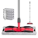 Microfiber Mops for Hardwood Floor Cleaning: MEXERRIS Flat Floor Mop with 4 Washable Pads 59" Adjustable Handle - Dust Dry Mops for Kitchen Bathroom