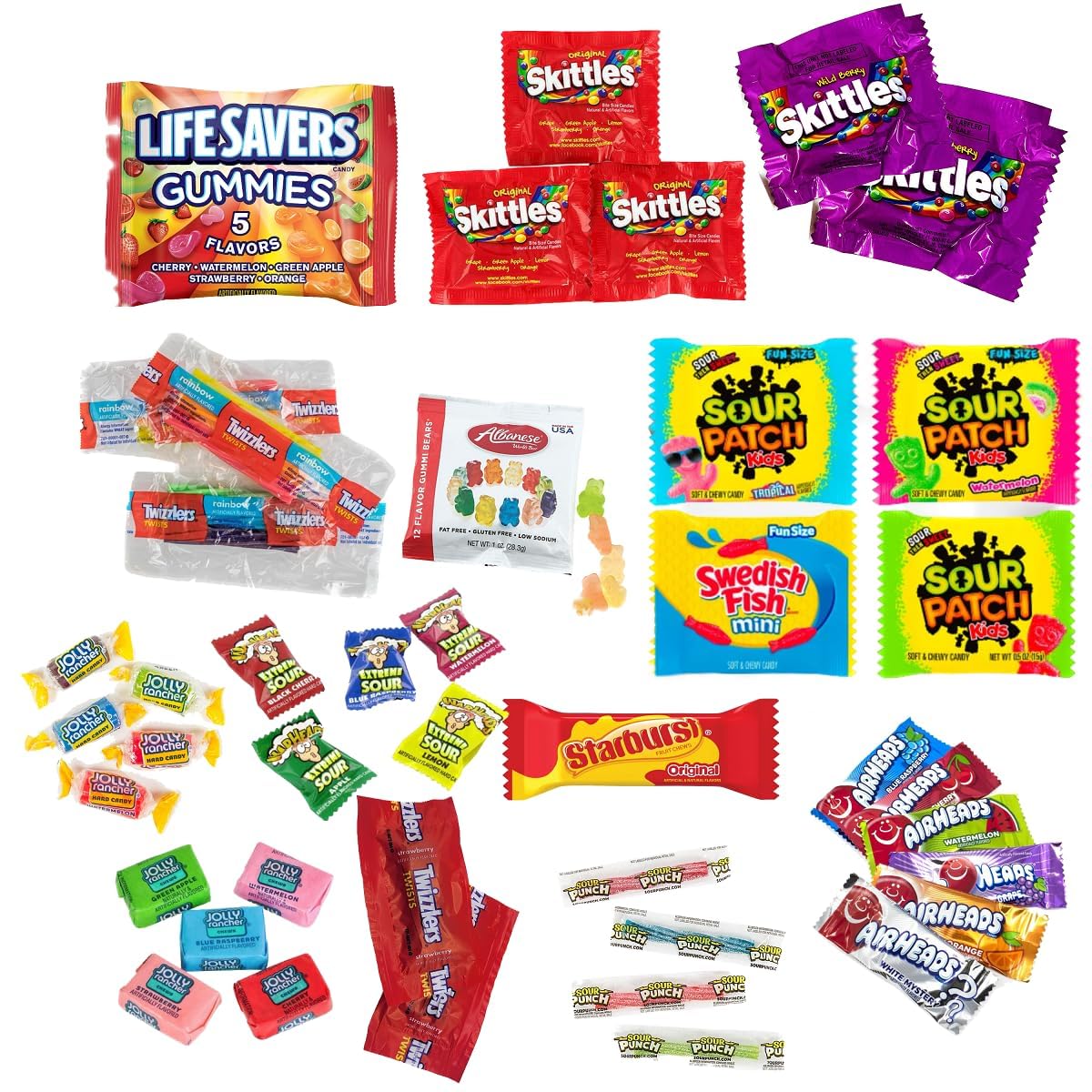 Christmas Candy Individually Wrapped Treats - 3LB Holiday Bulk Assorted Variety Pack - Party Favor Bags - Full-Size Bars - Stocking Stuffer Mix