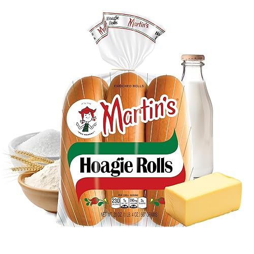 Martin's Hoagie Rolls - 8” Soft & Sweet Classic Italian Sub Rolls - Made w/Nonfat Milk, High Protein Wheat Flour & Cane Sugar - Perfect for Grinders