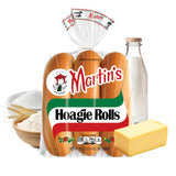 Martin's Hoagie Rolls - 8” Soft & Sweet Classic Italian Sub Rolls - Made w/Nonfat Milk, High Protein Wheat Flour & Cane Sugar - Perfect for Grinders