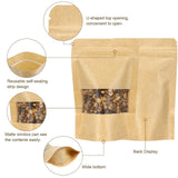 Blisstime Stand Up Pouches, 50 Pack Kraft Paper Bags with Matte Window and Tear Notch Resealable Bags for Small Business Home Use (6.5 x 8.7 Inches)
