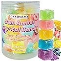 Handcrafted Japanese Gemstone Candy - Crunchy Crystal Clusters with Chewy Centers, 7oz Resealable Jar | Individually Wrapped, Assorted Fruit Flavors |