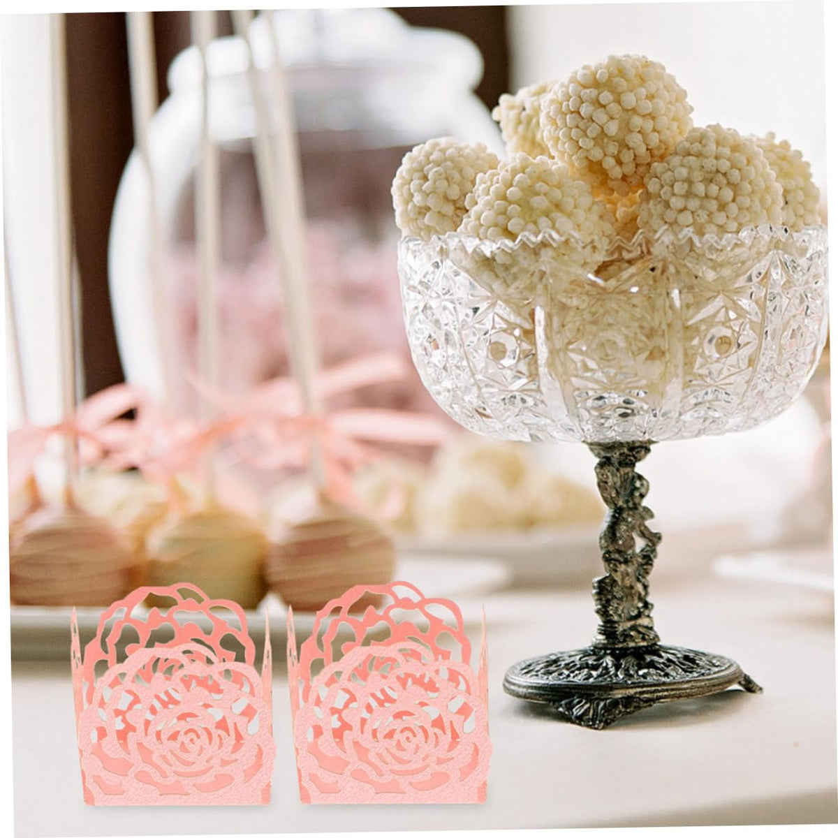 Luxshiny 100pcs Hollow Rose Chocolate Wrappers Attractive Candy Packaging for Parties Weddings and Desserts Easy to Use Compact Design for Chocolate