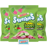 Smarties Squashies Foam Gummy Candies & Smarties Sample Packet Variety-Pack - Sour Cherry & Apple Flavored - Peanut Free & Gluten Free Candy - Soft