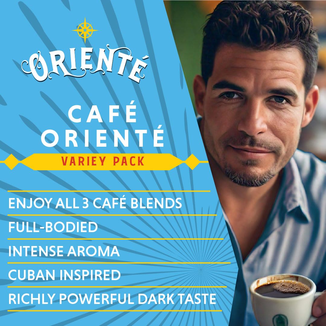Oriente Cuban Coffee Roasters Variety Pack - 20 ct Instant Coffee (Cafe Oriente, Cafe Cubano, Cafe De Olla) - 100% Arabica Coffee for Hot or Iced