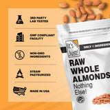 It's Just! Raw Whole Almonds - Unsalted, Premium Quality, Grown in California - 32oz (2lbs)