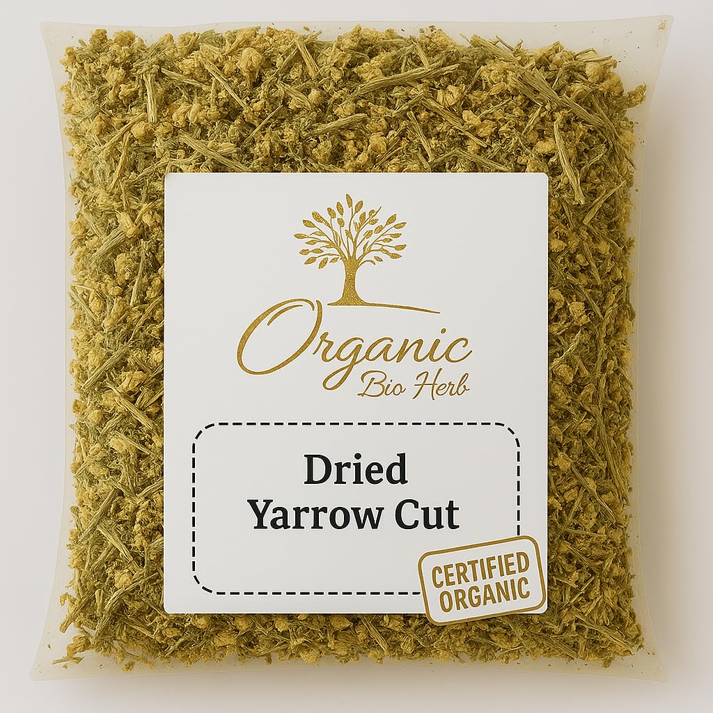 Organic Bio Herbs-Premium Organic Dried Yarrow Flowers - Non-GMO, Sustainably Sourced Herbal Infusion for Teas, Tinctures & DIY Skincare - Handpicked