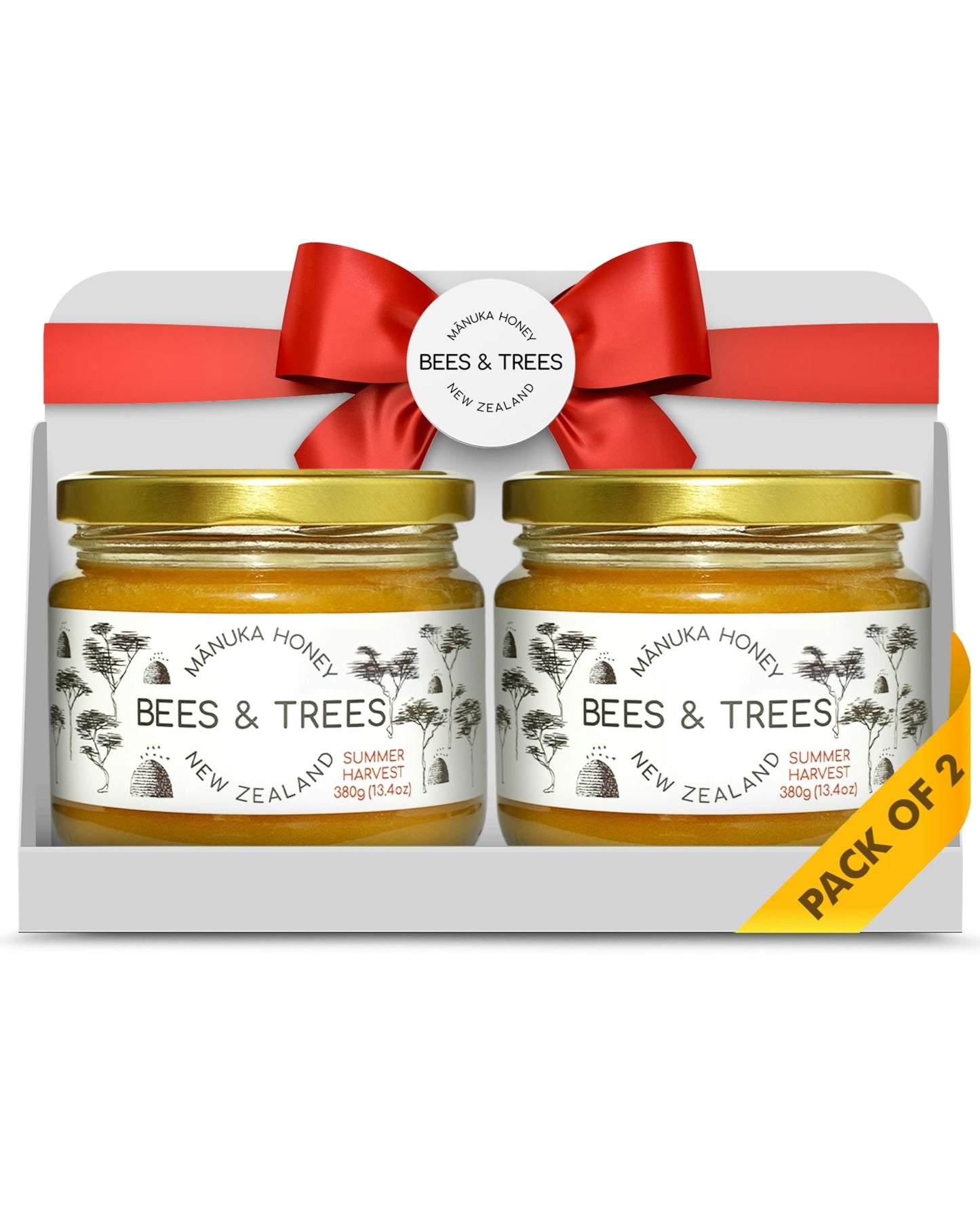 Bees & Trees New Zealand Manuka Honey - 830+ & 350+ MGO - Pure, Unpasteurized Monofloral Premium Superfood Raw Honey, Daily Wellness & Vitality