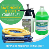 Complete Mini Split Cleaning Kit Featuring Nu-Calgon Evap Pow'r C Coil Cleaner & CleanAir Odour Treatment Tab - For Units Up To 39 Inches Wide