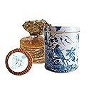 deReuze Dutch Stroopwafels Gift Set with Caramel Waffle Cookies in Blue and White Bird Delft Style Holland Tin and Special Occasion Gift Message
