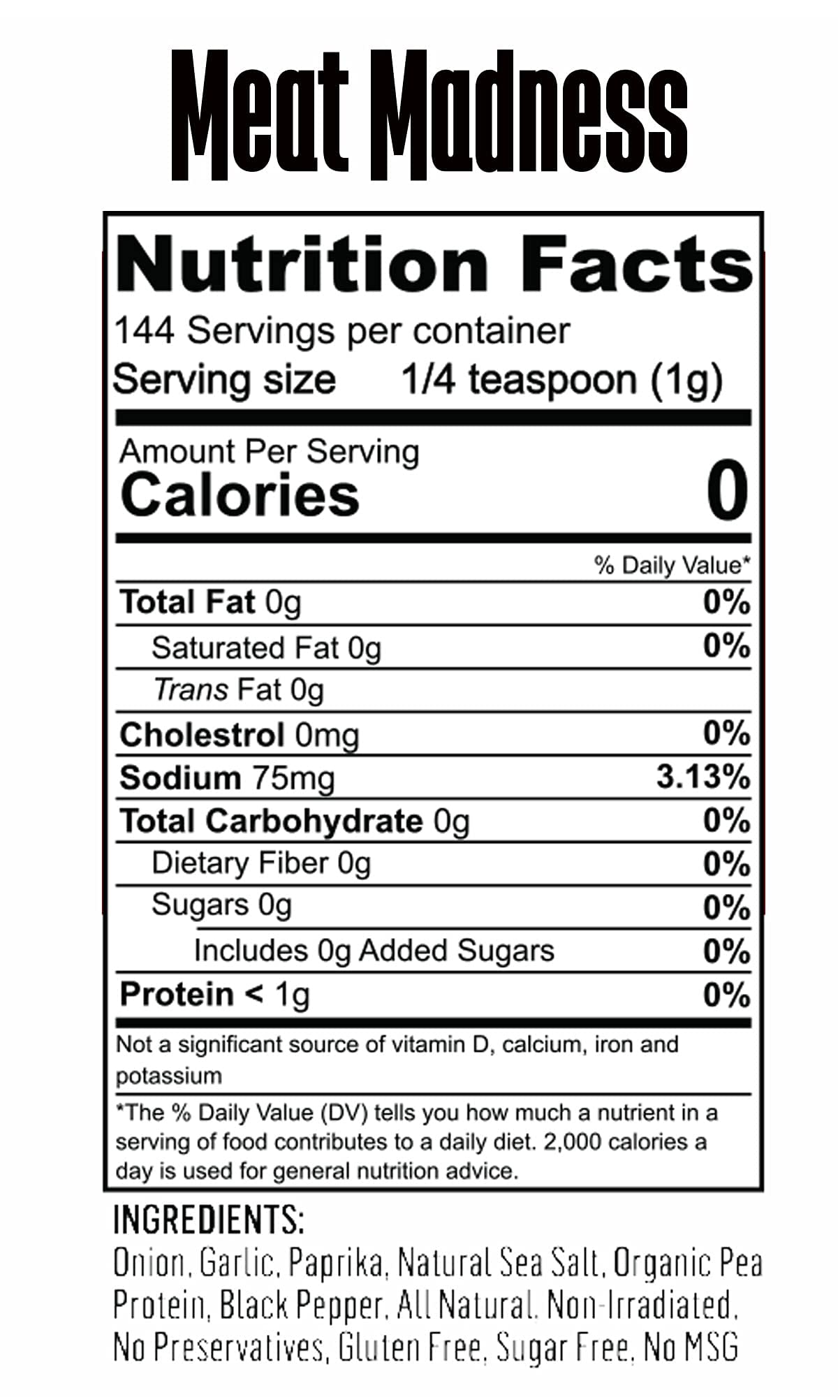Spice Beast - Meat Madness Protein Enhanced Seasoning Mix - Low Sodium - Sugar Free - No MSG