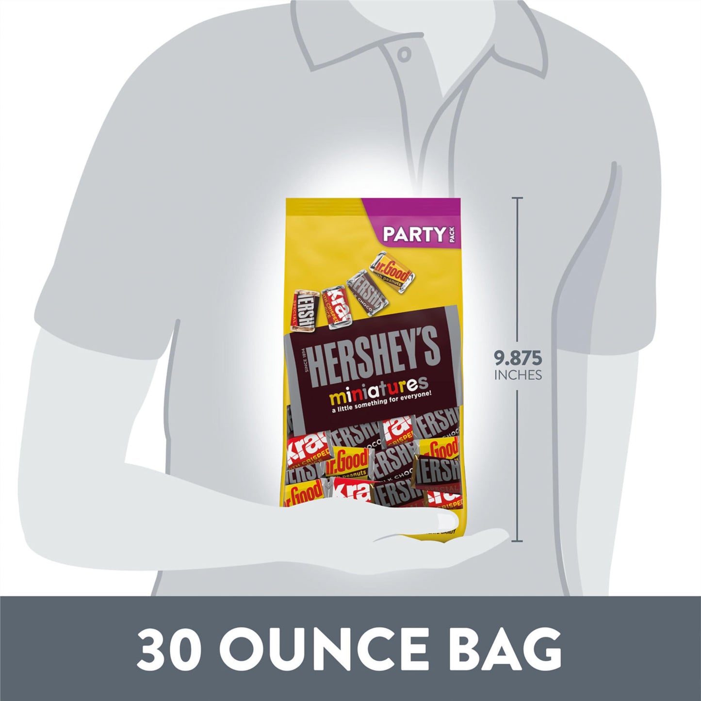 HERSHEY'S Miniatures Assorted Chocolate Candy Party Pack, 30 oz